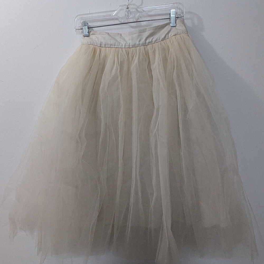 Shabby Apple Tulle Skirt Cream/Ivory, Women's 0/2